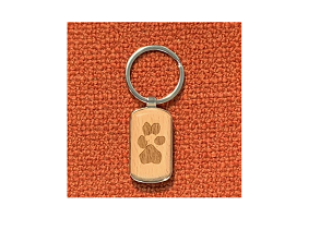 Wood and Silver Keychain Image