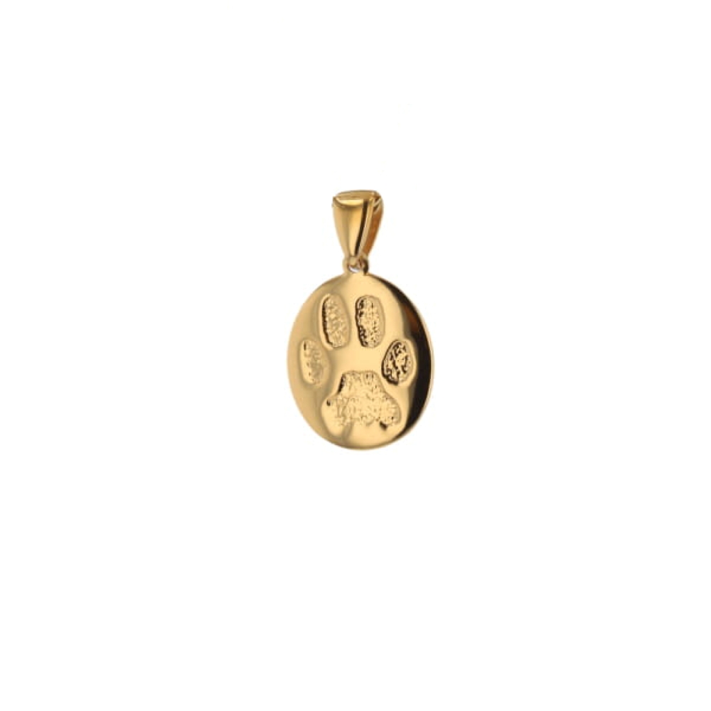 Custom Print Charm - 14K Yellow Gold - Paw-image